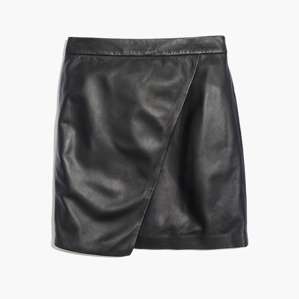 Madewell Asymmetrical Leather Mini- Skirt
